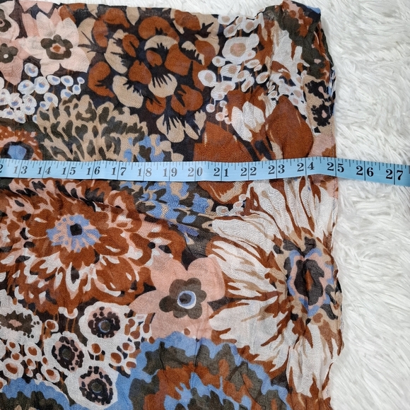 Vera Bradley Blue and Brown Floral Print Rayon Scarf/Wrap - Picture 5 of 7